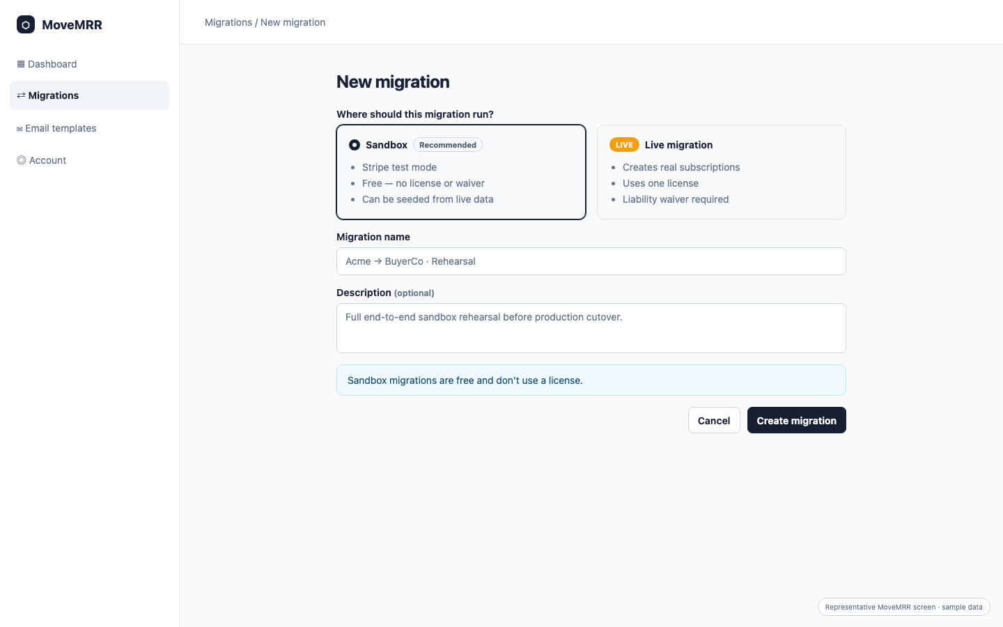 Create new migration
